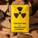 Blechschild: Brennstäbe & spaltbares Material